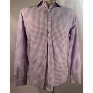 Black Brown 1826 Button‎ Front Shirt Mens 16 1/2 34/35 Purple Multicolor Paid